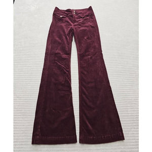 Pilcro & The Letter Press Pants Womens 26 Maroon High Rise Bootcut Corduroy